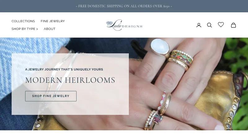 Lulu Designs Jewelry Wholesale and Retail Shopify Design and Strategy