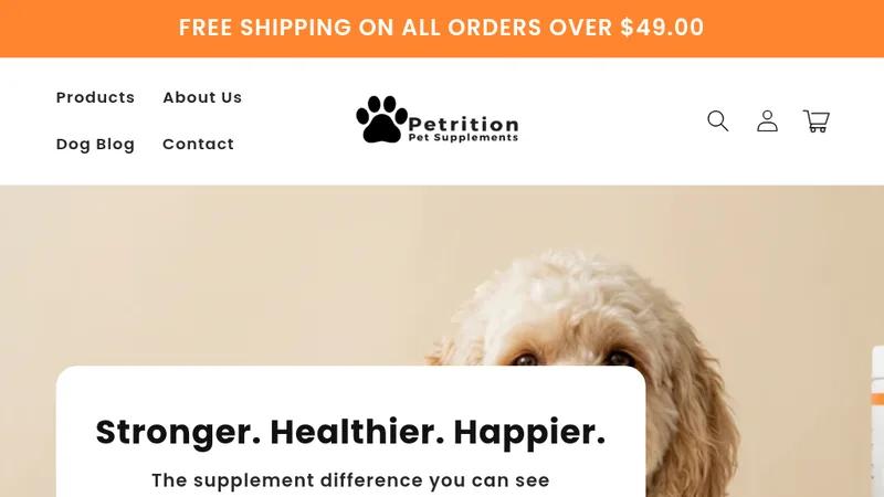 Revamp of "Petrition Pet Supplements" Shopify Store