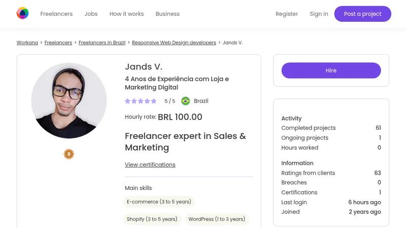Confira o meu portfólio de trabalhos no Workana