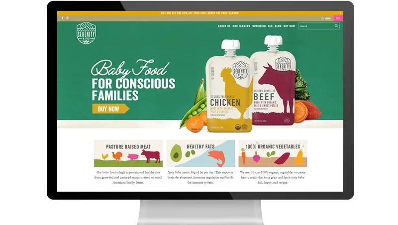 Serenity Kids Baby Food - Shopify Redesign and Ongoing Site Management