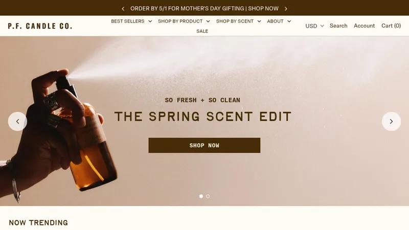P. F. Candle Co. Shopify Plus Theme Design