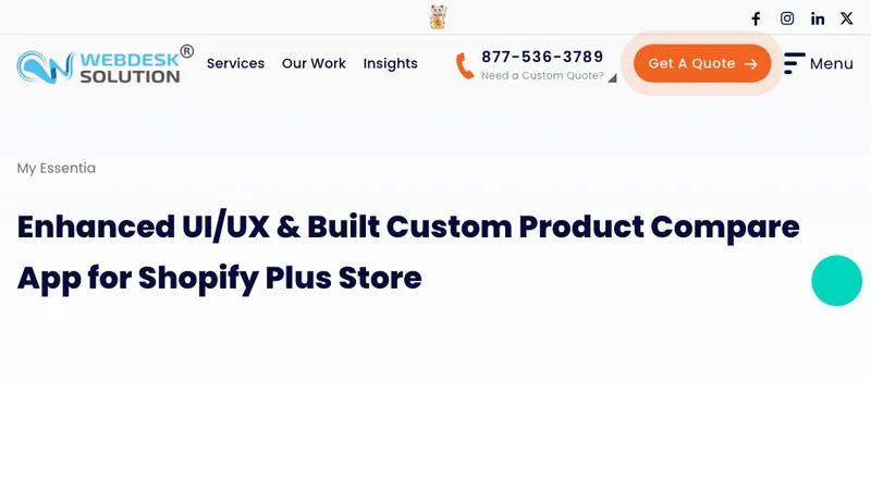 My Essentia: Enhancing Online Shopping on Shopify Plus