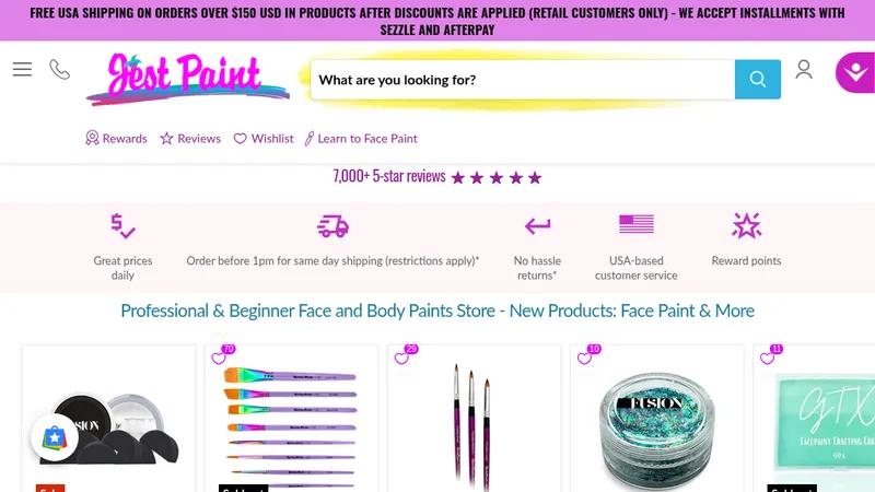Custom Shopify store development for Jest Paint