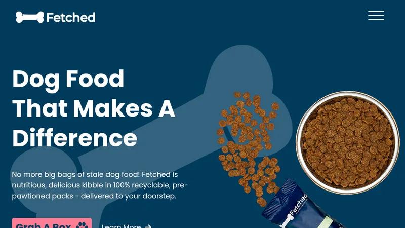 Fetched Dog Food Shopify Store by Grizify