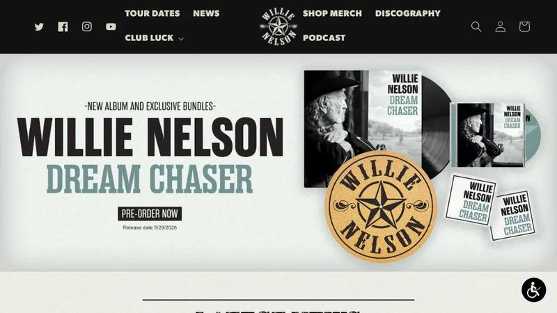 Willie Nelson - Shopify Plus, Web Design, Fulfillment, Fan Club & VIP