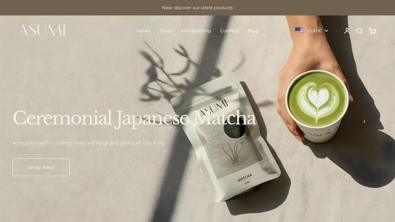 Asumi Matcha – Full Brand & Store Build for EU Market