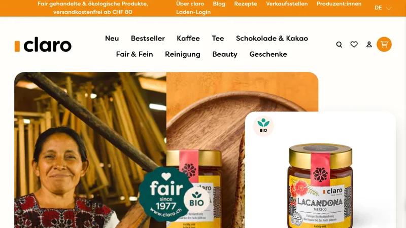 Entwicklung Onlineshop für Fairtrade Marke CLARO