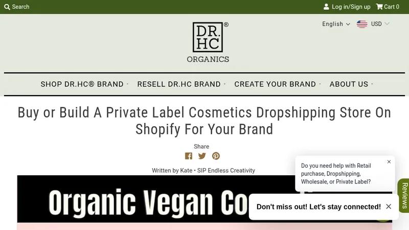 BUILD A PRIVATE LABEL COSMETIC DROPSHIPPING STORE