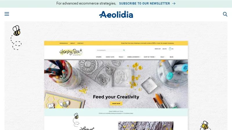 Honey Bee Stamps: custom Shopify Plus website & ongoing optimization