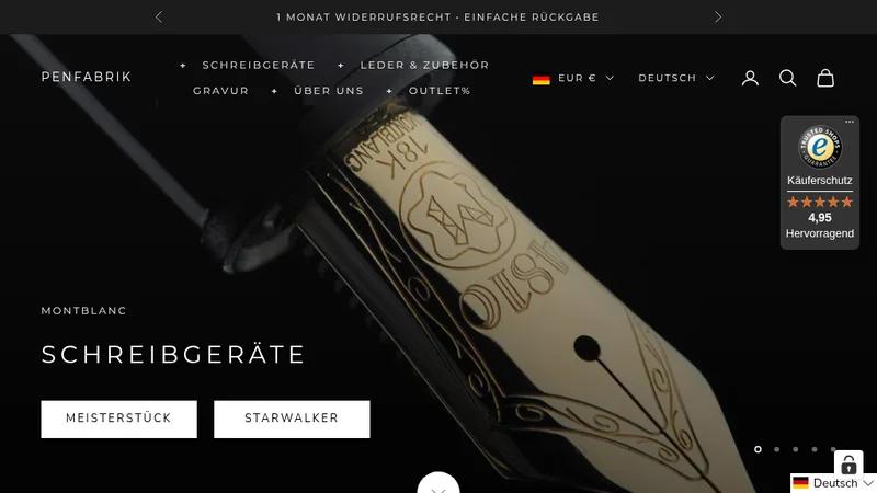 Penfabrik – Shopify-Shop mit Gravurkonfigurator für Schreibgeräte