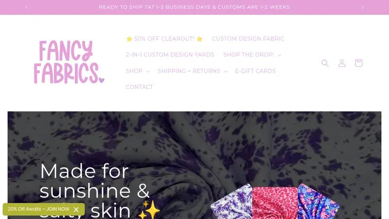 Fancy Fabrics Website - Custom Fabric Printing Business
