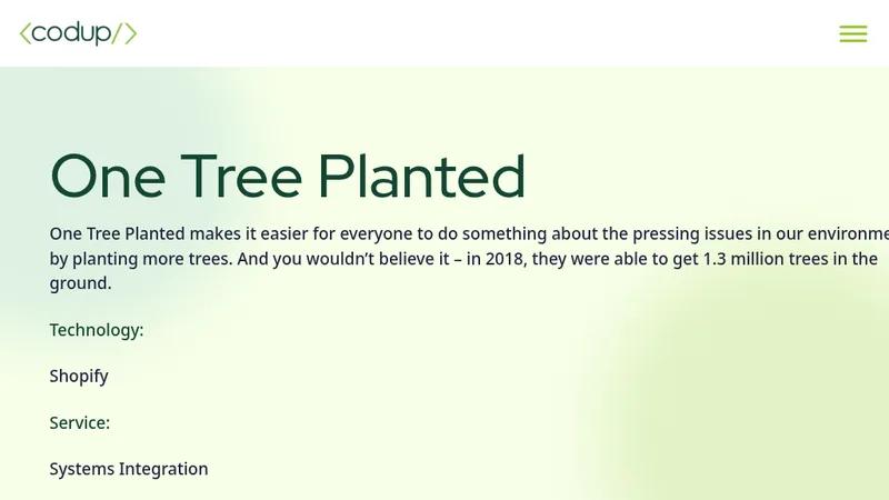 Custom CRM integration for One Tree Planted