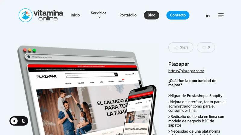 Tienda para Zapatería con Shopify - PLAZAPAR - B2C