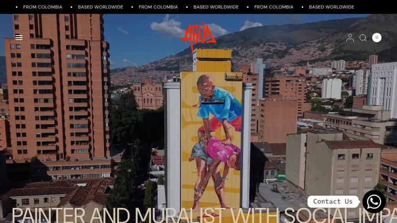 Web design for painter and muralist AGÜD.