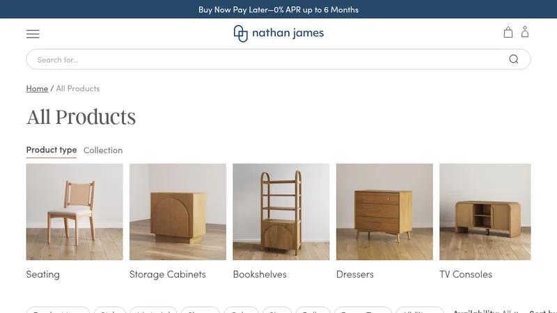 Nathan James - Navigation, Collection and product page development