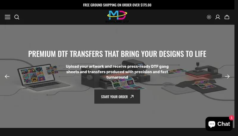 DTF Priting Website With Gang Sheet Builder