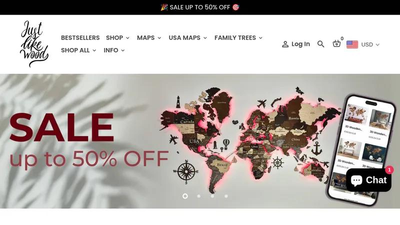 JustLikeWood wooden maps Store