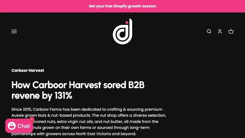 Carboor Harvest Sored Their Online Store B2B Revenue By 131%