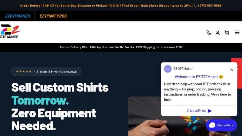 Custom DTF Shopify Store | 280% Conversion Growth