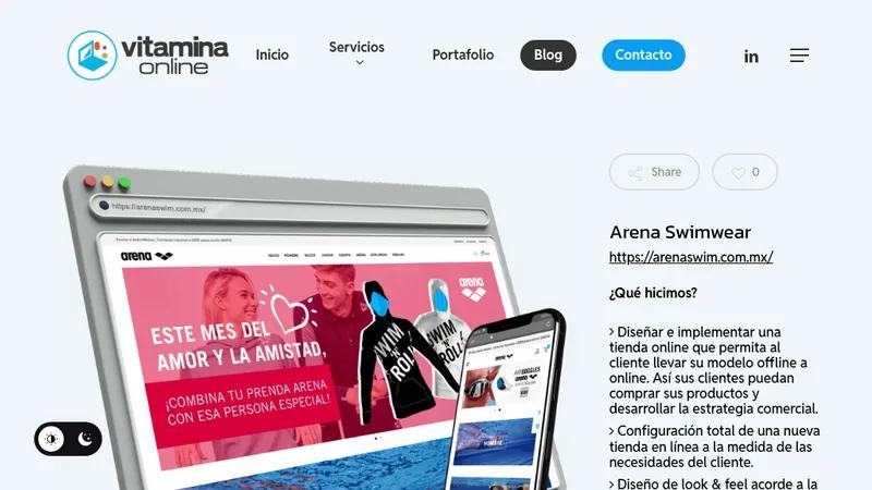 Tienda para Arena Swim México - Shopify - B2C
