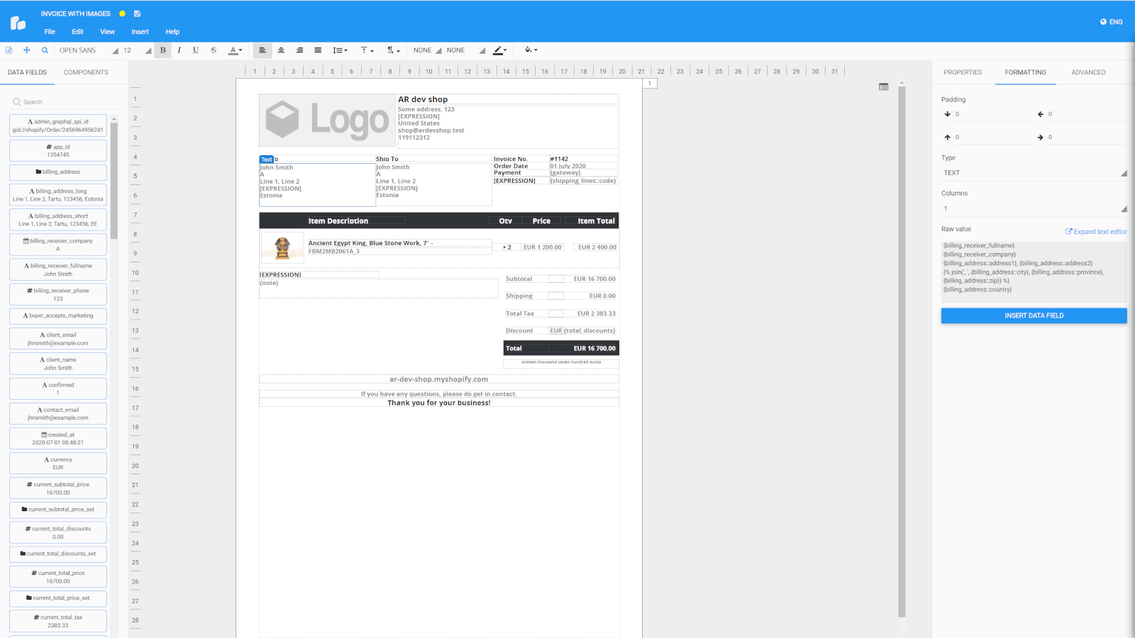 Printout Designer screenshot 2