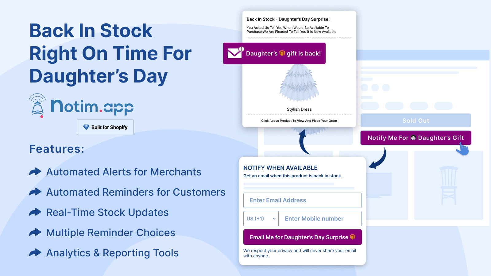 Notim: Back In Stock+Notify Me screenshot 1