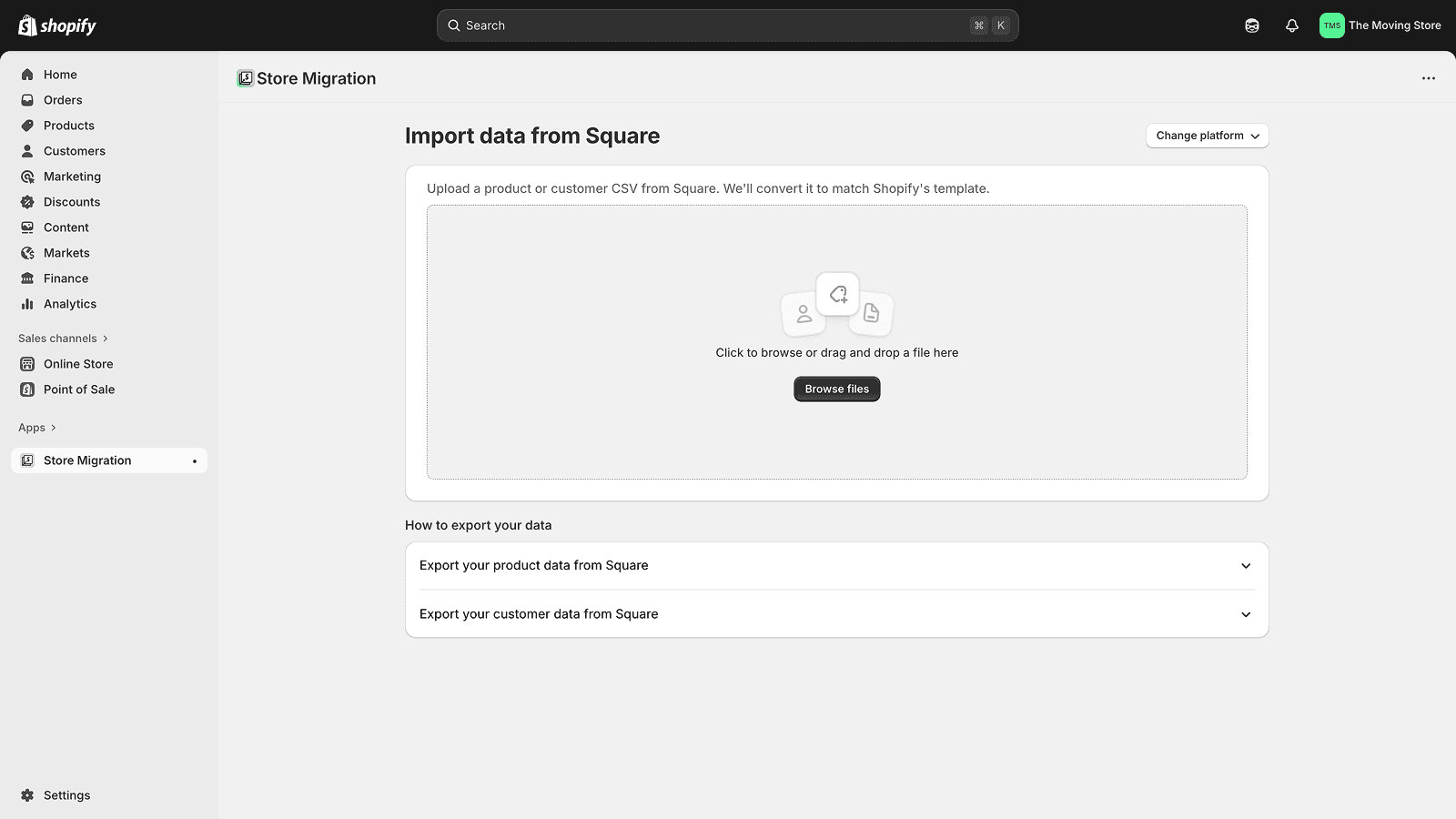 Shopify Store Migration screenshot 2
