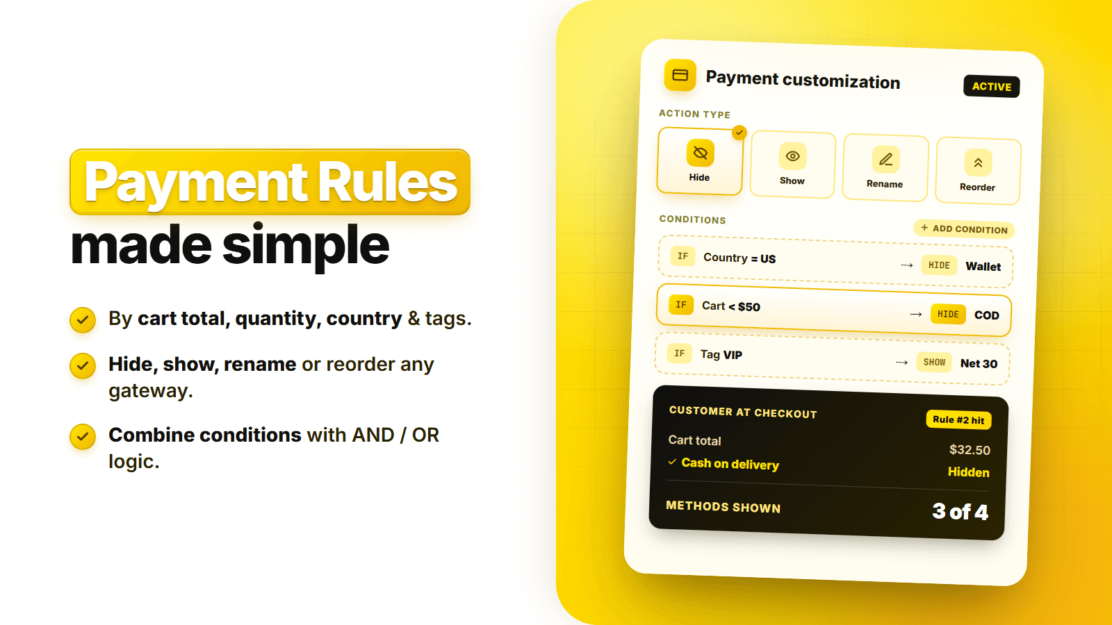 ETP Sort Hide Payment Methods screenshot 2