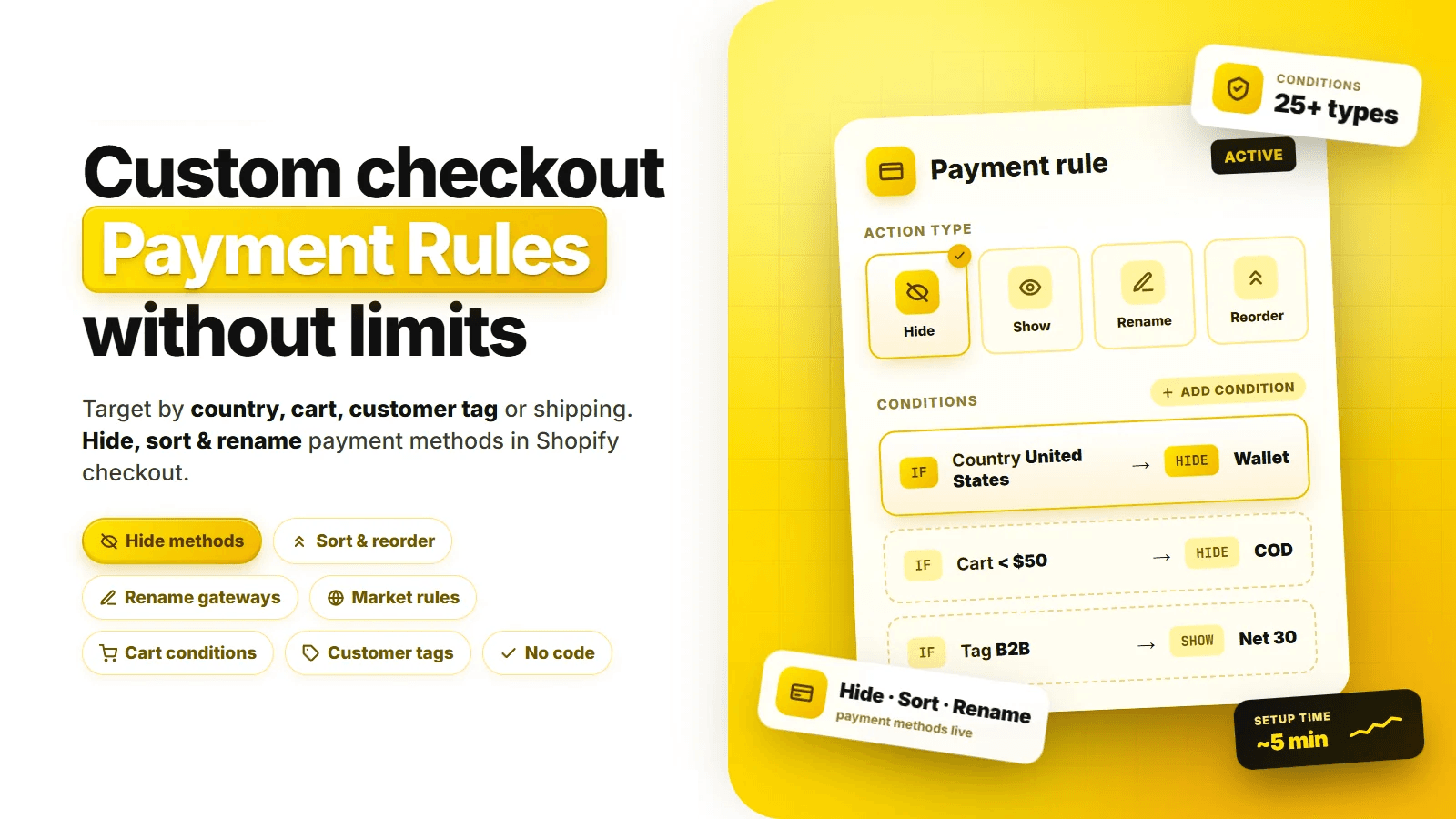 ETP Sort Hide Payment Methods screenshot 1