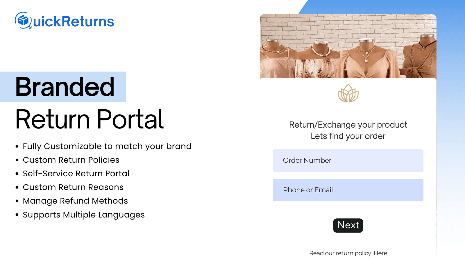 Quick Returns and Exchanges ↻↺ screenshot 1
