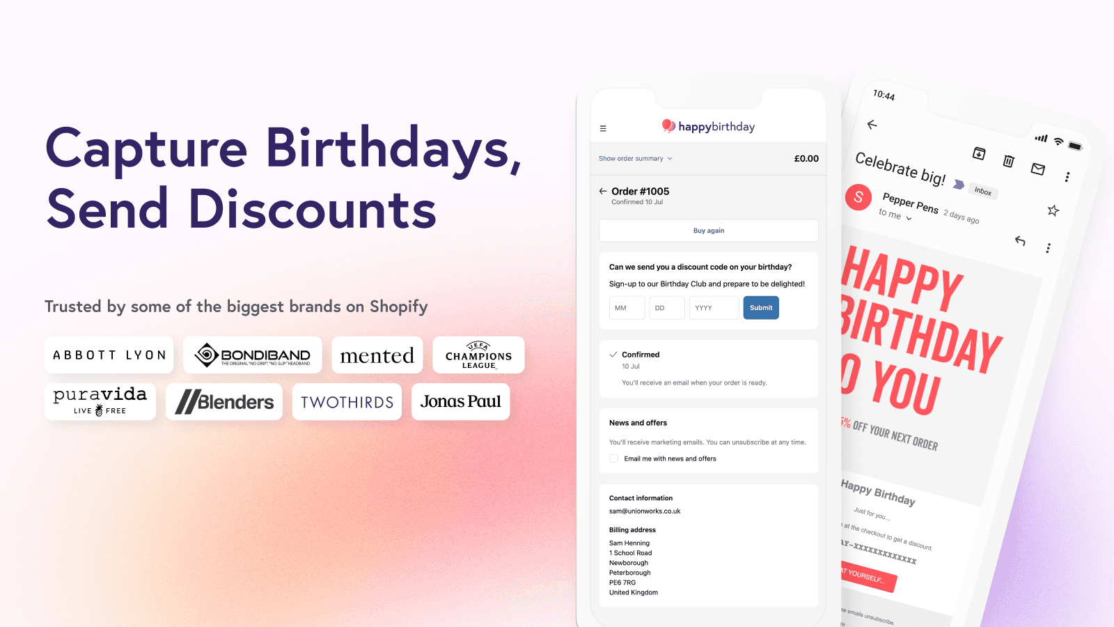 Happy Birthday Email by UW screenshot 1