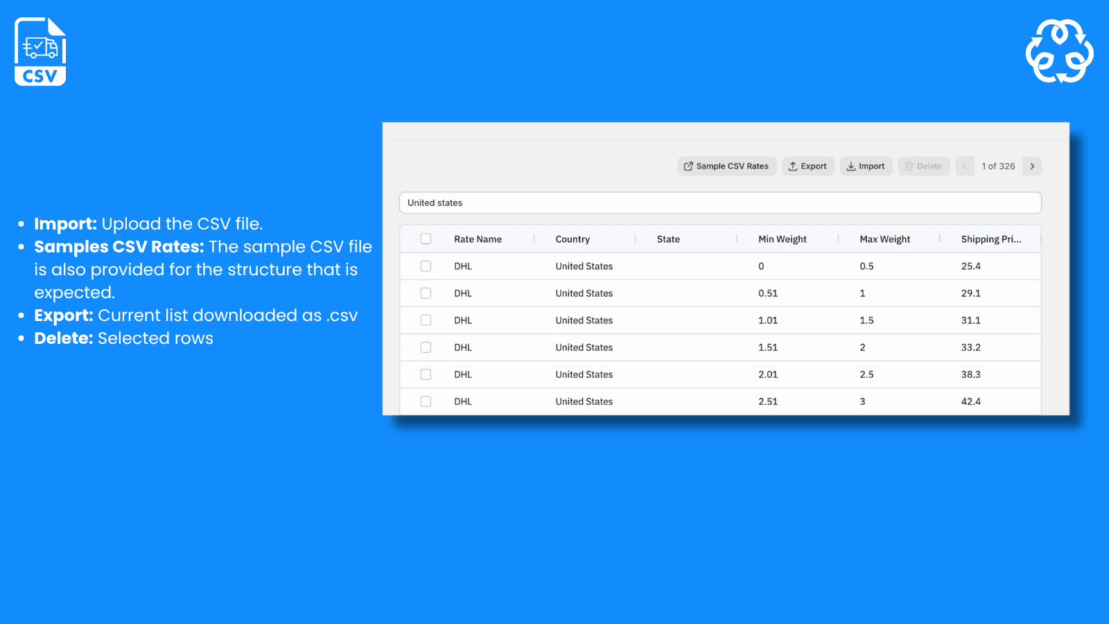 QF CSV Shipping Rates screenshot 2