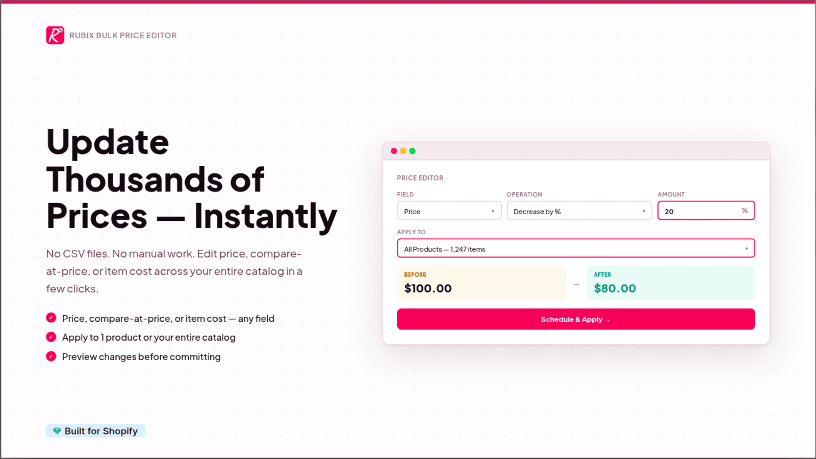 RUBIX Bulk Price Editor screenshot 2