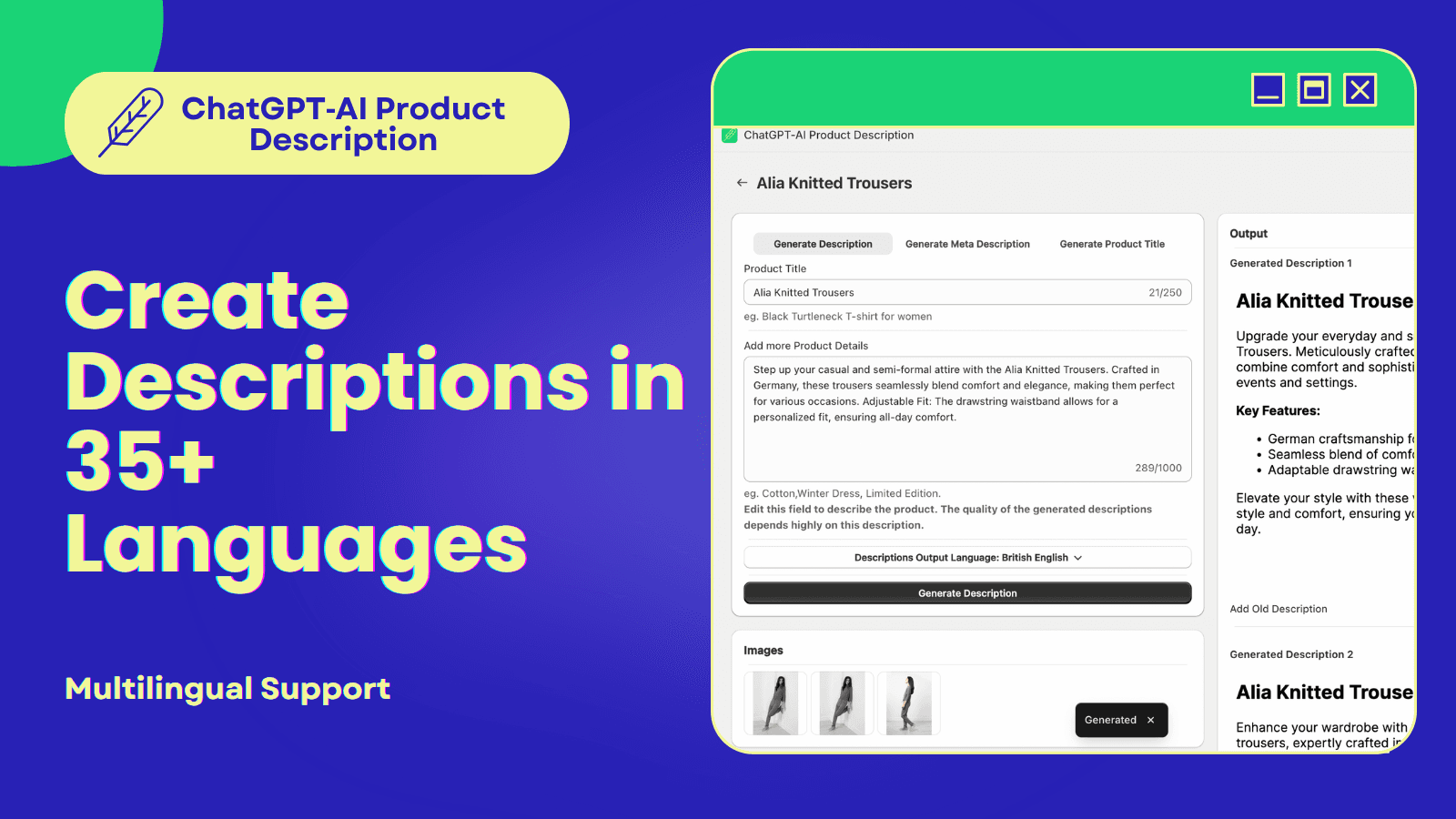ChatGPT AI Product Description screenshot 2