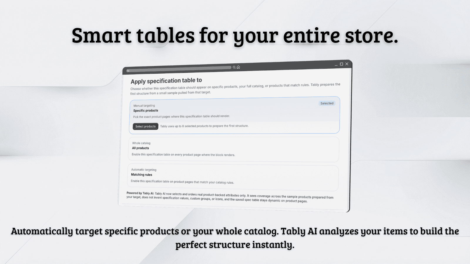 Tably Comparison & Spec Tables screenshot 2