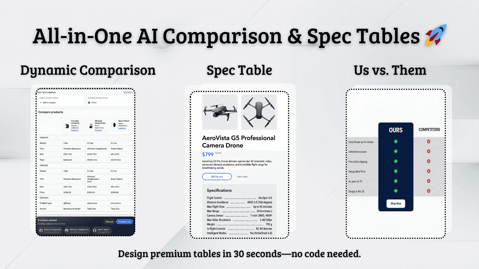 Tably Comparison & Spec Tables screenshot 1