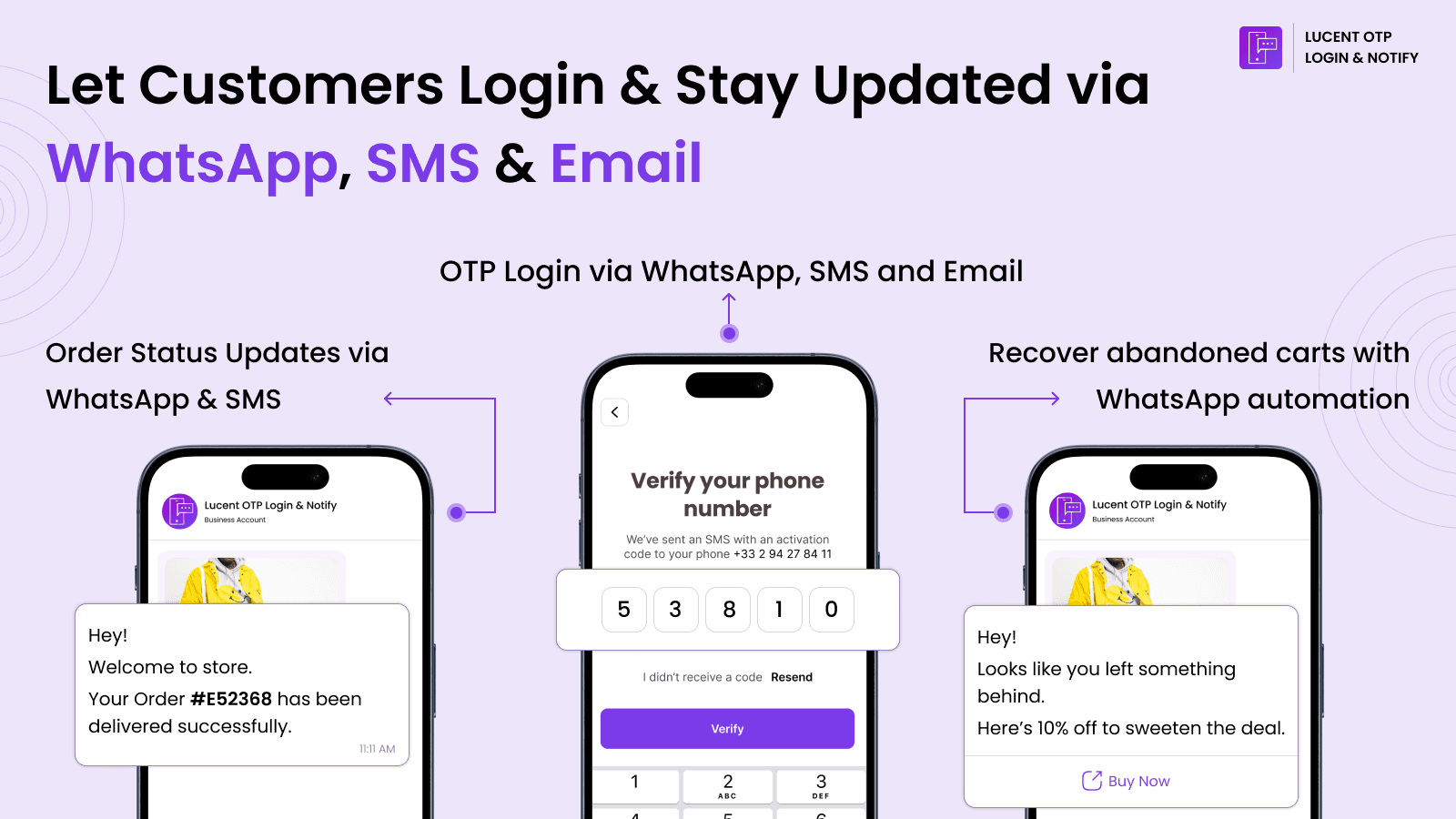 Lucent ‑ OTP Login & Notify screenshot 1