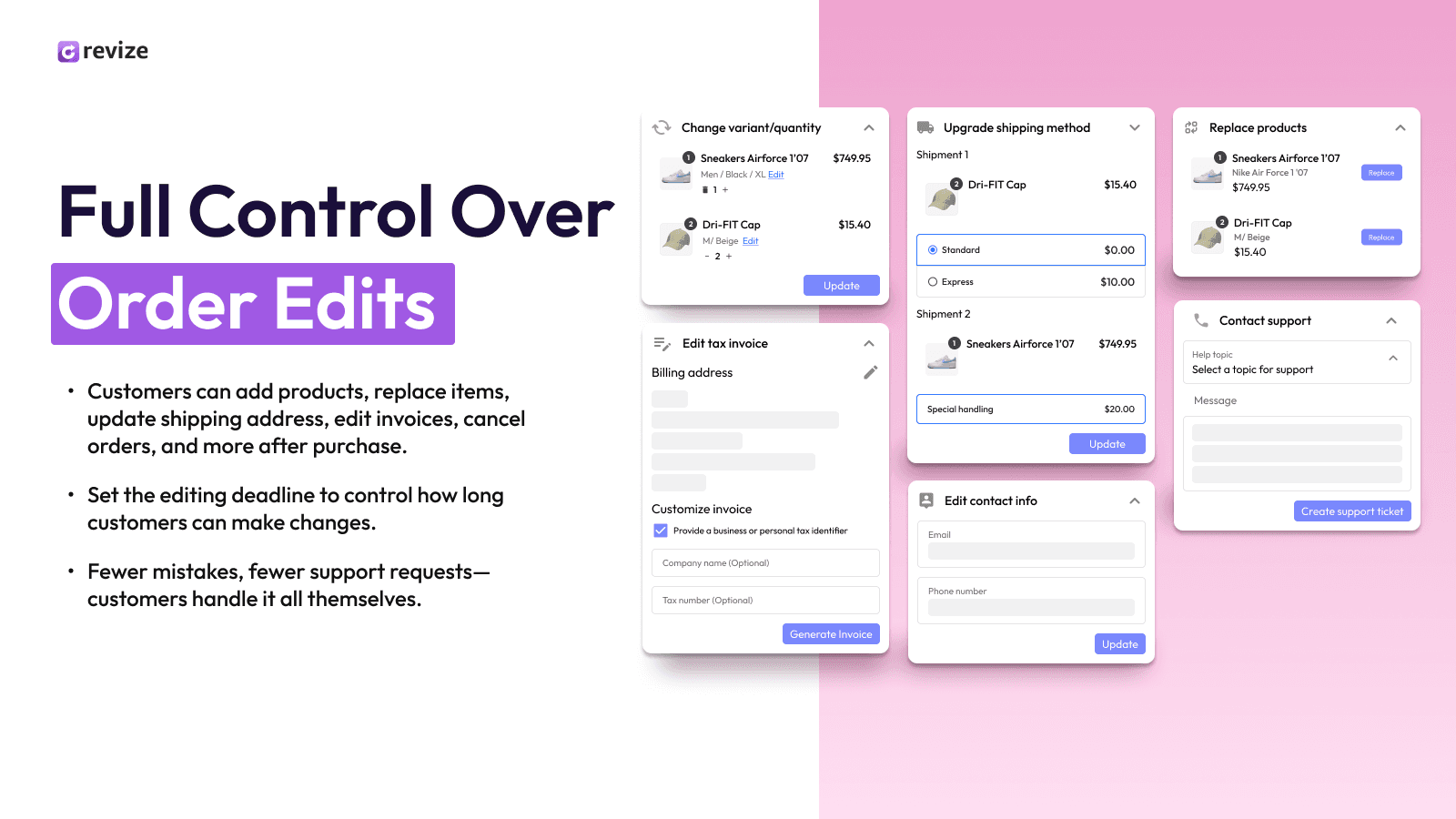 Revize: Order Editing & Upsell screenshot 2