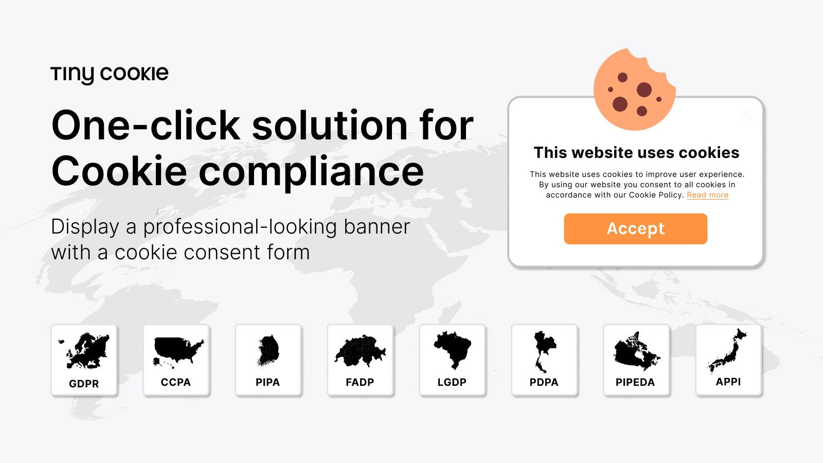 TinyCookie GDPR Cookies Banner screenshot 1