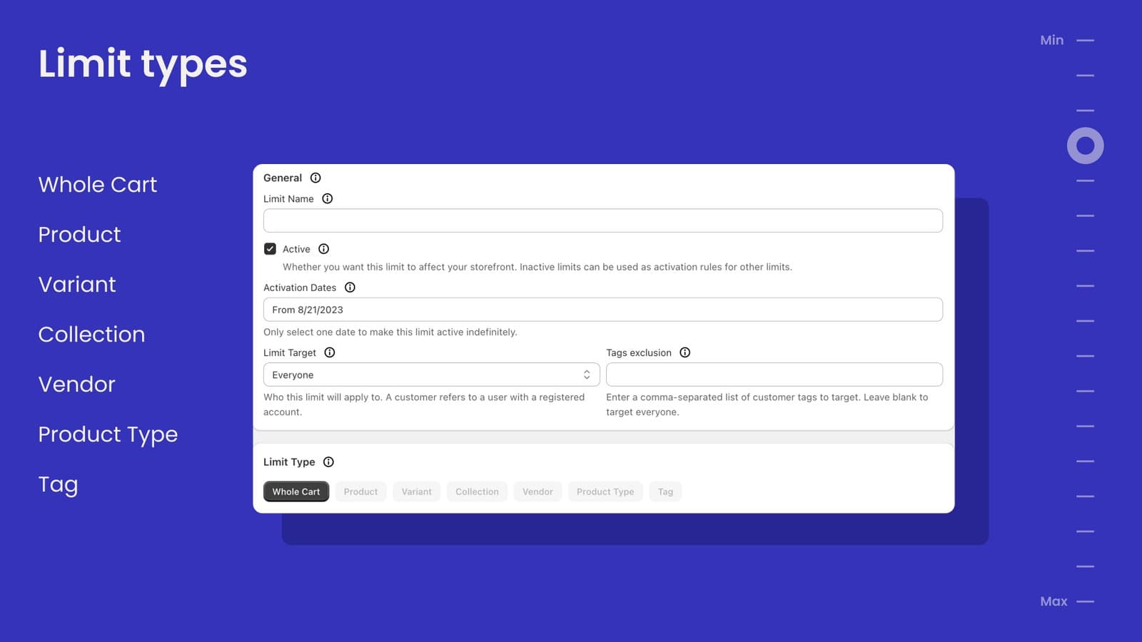 MinCart ‑ Order limits screenshot 1