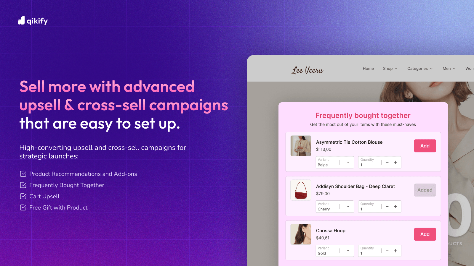Qikify Upsell & Cross‑sell screenshot 1