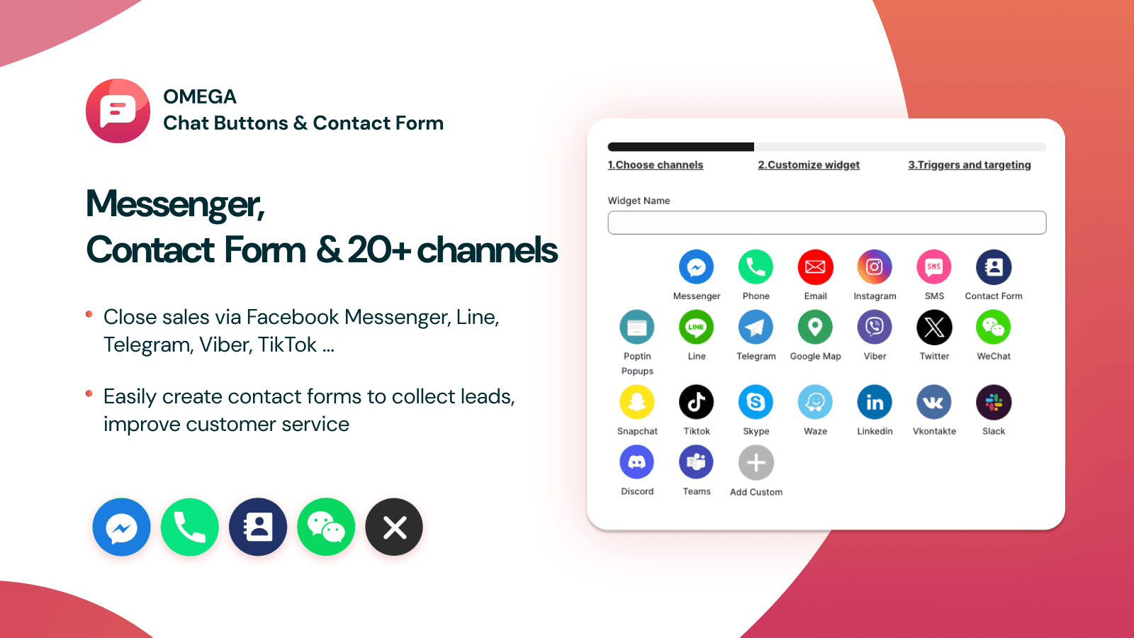 O: Chat buttons & Contact Form screenshot 1