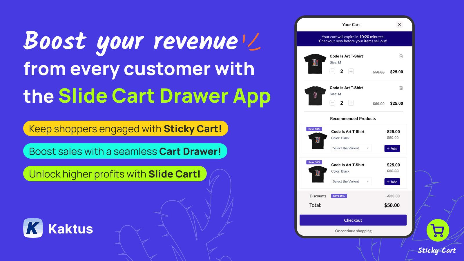 Sticky Cart: Slide Cart Drawer screenshot 1