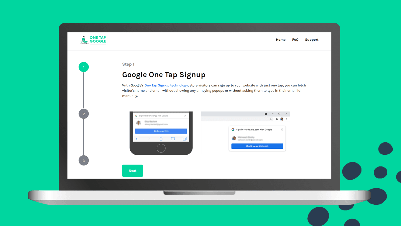 TapEmail: Google Signup screenshot 2