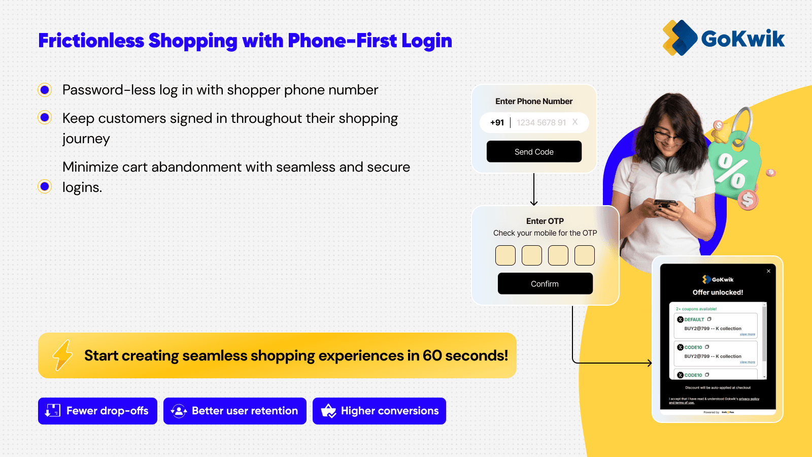 KwikPass: OTP‑login & Popups screenshot 1