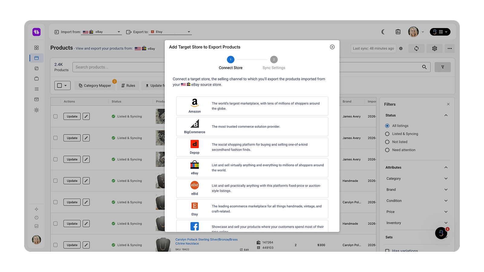 ExportYourStore: AI Cross‑List screenshot 2