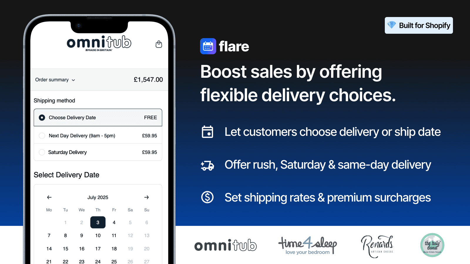 Flare: Delivery Date Picker screenshot 2