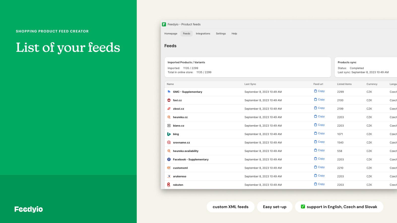 Feedyio: Product XML Feeds screenshot 2