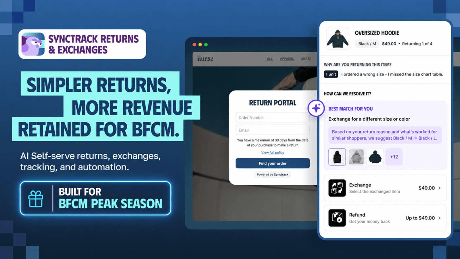 Synctrack Returns & Exchanges screenshot 1