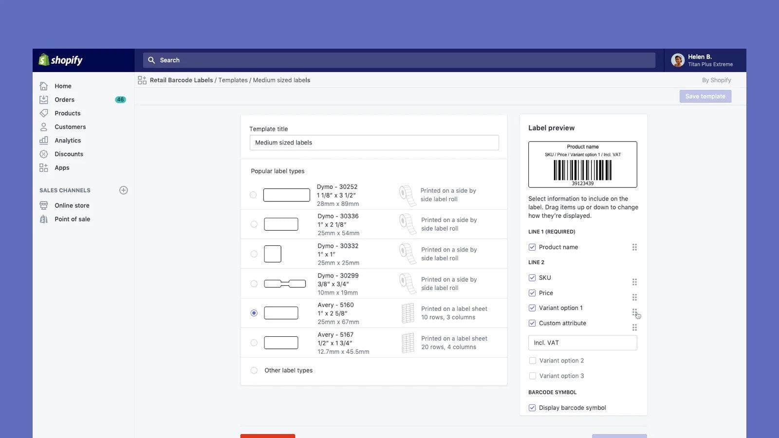 Retail Barcode Labels screenshot 1